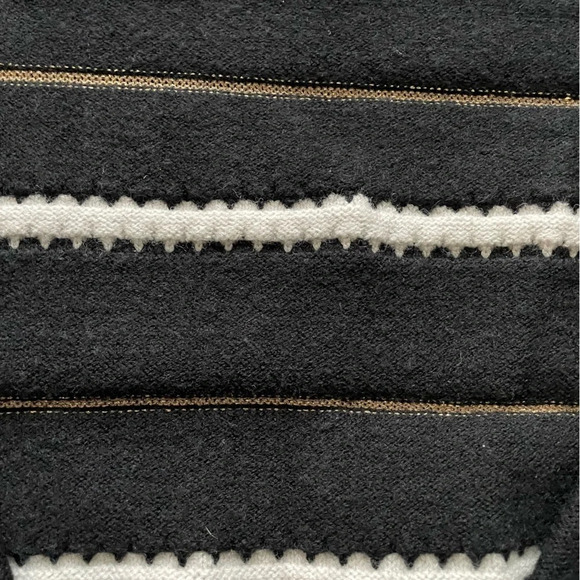 Women’s Large  Striped Gold Metallic Knit Sweater - Picture 5 of 8